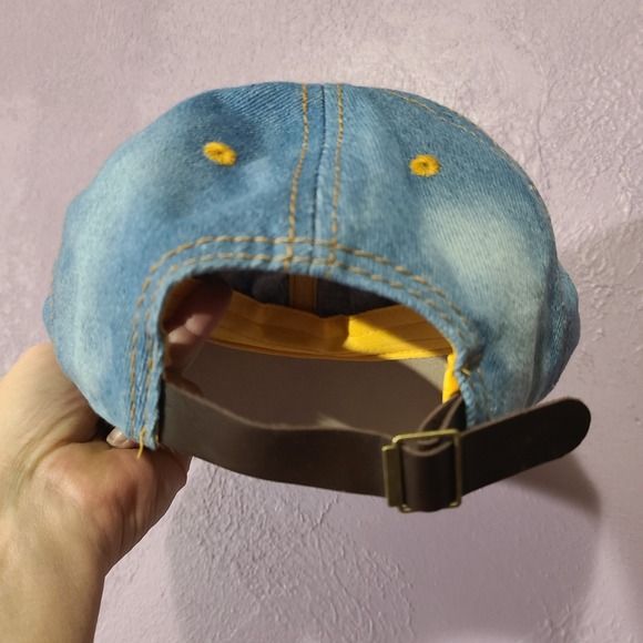 Popfizzy Denim Distressed BLESSED Adjustable Baseball Cap Rhinestone Bling - Picture 5 of 7